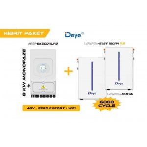 DEYE 8 KW On-Grid Hibrit Monofaze Paketi LV (48V)