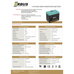 Orbus 12.8 V Volt 60ah Amper Lityum Akü
