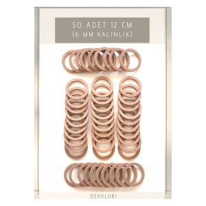 50 Adet 12 cm Halka Kasnak, Tepsi Halkası ham mdf 6 mm
