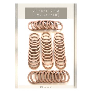 50 Adet 12 cm Halka Kasnak, Tepsi Halkası ham mdf 6 mm