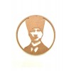Atatürk Portre boyanabilir 30 cm çap 6 mm ham mdf