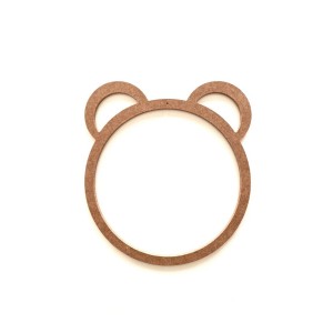 Ayıcık kulaklı kasnak / açık kulaklı 25 cm çocuk odası ham mdf