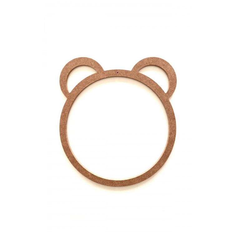 Ayıcık kulaklı kasnak / açık kulaklı 25 cm çocuk odası ham mdf