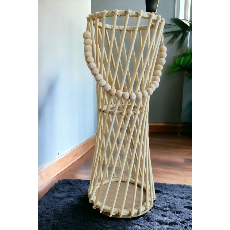 Bambu Çubuk Vazo / Doğal Ahşap Vazo / Dekoratif Bambu Çiçeklik (38 CM)