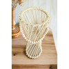 Bambu Çubuk Vazo / Doğal Ahşap Vazo / Dekoratif Bambu Çiçeklik (38 CM)