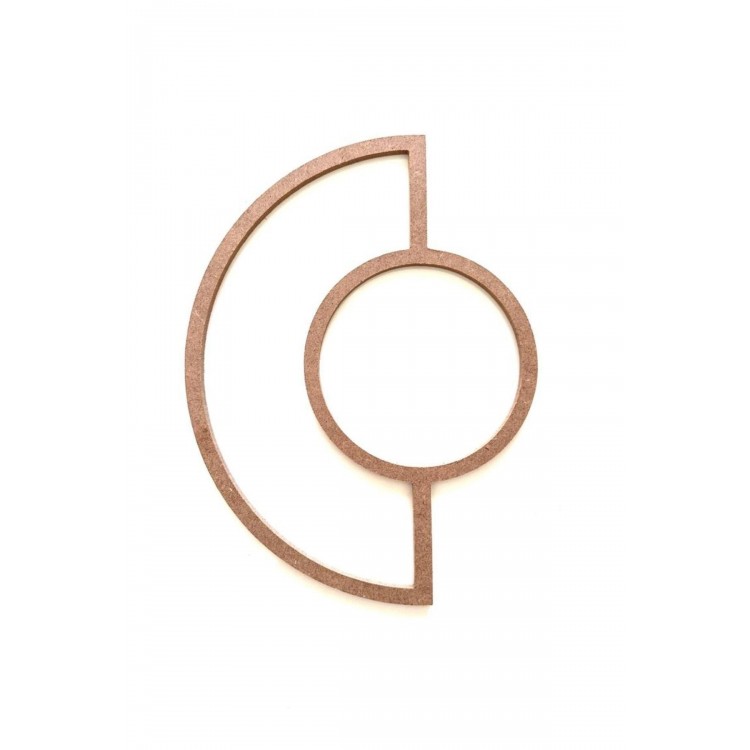 yarım halkalı makrome kasnak ham mdf 30 cm