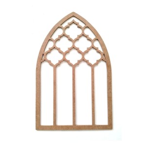 Damask Desen Hint Penceresi, Ayna Penceresi 45x70 Ham Mdf Boyanabilir