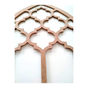 Damask Desen Hint Penceresi, Ayna Penceresi 45x70 Ham Mdf Boyanabilir