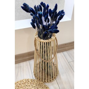 Bambu Çubuk Uzun Halatlı Dekoratif Vazo 38 Cm