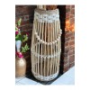 Bambu Çubuk Vazo / Doğal Ahşap Prenses Vazo / Dekoratif Bambu Çiçeklik (38 CM)