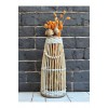Bambu Çubuk Vazo / Doğal Ahşap Prenses Vazo / Dekoratif Bambu Çiçeklik (38 CM)