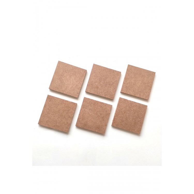 6'lı Kare Magnet tabanı / Ham Mdf Boyanabilir 7,5 cm