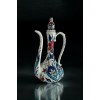 Dekoratif Türk Seramik İbrik Vazo / El Yapımı Seramik Renkli Çini / El Boyama Seramik 32 cm