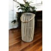 Bambu Vazo / Ahşap Vazo / Çiçeklik / Dekoratif uzun fener mumluk 38 cm