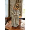 Bambu Vazo / Ahşap Vazo / Çiçeklik / Dekoratif uzun fener mumluk 38 cm