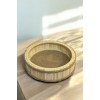Bambu Ahşap Yuvarlak Dekoratif Bohem Tepsi 22x22 Cm