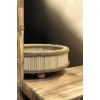 Bambu Ahşap Yuvarlak Dekoratif Bohem Tepsi 22x22 Cm