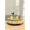 Bambu Ahşap Yuvarlak Dekoratif Bohem Tepsi 22x22 Cm