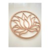 Lotus Çiçeği Desenli Ahşap Kasnak / 6 mm Ham Mdf Boyanabilir Lotus 50 Cm
