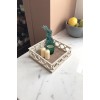 Ahşap el yapımı dekoratif halkalı tepsi 24 cm