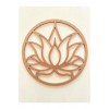 Lotus Çiçeği Desenli Ahşap Kasnak / 6 mm Ham Mdf Boyanabilir Lotus 50 Cm