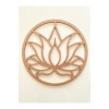 Lotus Çiçeği Desenli Ahşap Kasnak / 6 mm Ham Mdf Boyanabilir Lotus 50 Cm