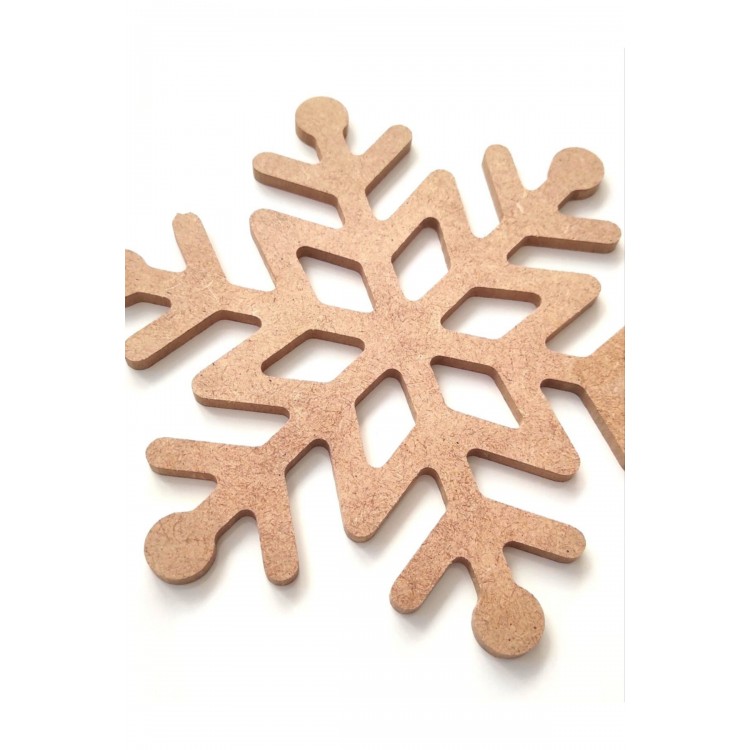 20 X 20 Boyanabiir Kar Tanesi Süsü Ham Mdf 6 mm