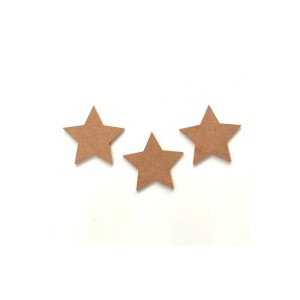8 Cm Boyanabilir 3'lü Mini Yıldız Ham Mdf 6 Mm