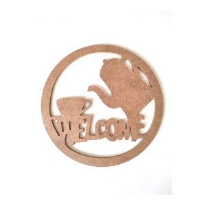 Ham Mdf Boyanabilir Welcome Demlik Fincan 30 Cm