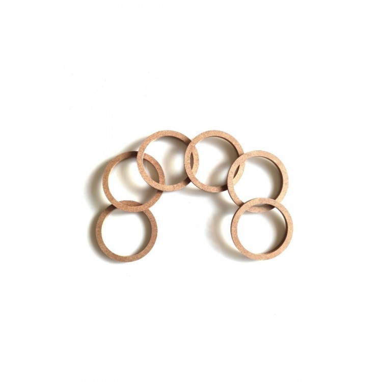 6 Adet Mini Mdf Hobi Halka 7,5 cm Boyanabilir
