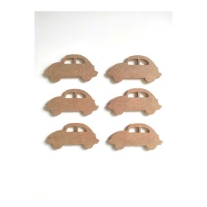 6'lı Mini Araba Seti Boyanabilir Ham 6 Mm Mdf