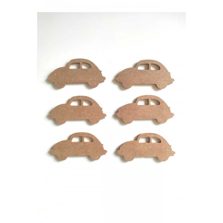 6'lı Mini Araba Seti Boyanabilir Ham 6 Mm Mdf