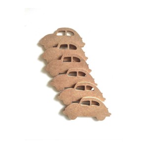 6'lı Mini Araba Seti Boyanabilir Ham 6 Mm Mdf