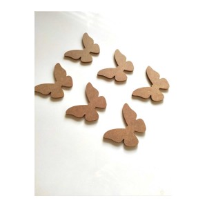 6'lı Mini Kelebek Seti Boyanabilir Ham Mdf Obje
