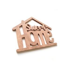Home Sweet Kapı Duvar Süsü Boyanabilir Ham Mdf