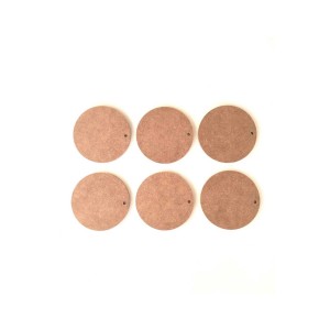6'lı Daire 12 Cm Boyanabilir Delikli Ham Mdf Yuvarlak Duvar Süsü