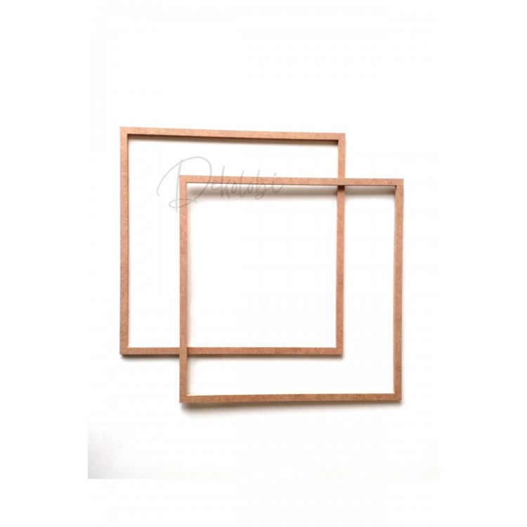 Kare 2'li 33 Cm Mdf Kasnak / Makrome Düş Kapanı /avize Kasnağı