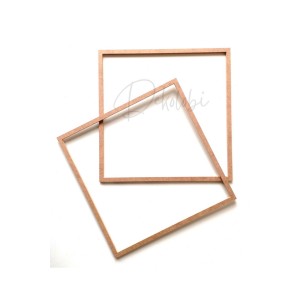 Kare 2'li 33 Cm Mdf Kasnak / Makrome Düş Kapanı /avize Kasnağı