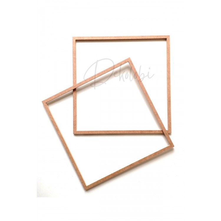 Kare 2'li 33 Cm Mdf Kasnak / Makrome Düş Kapanı /avize Kasnağı