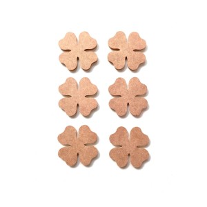 6'lı Mini Yonca Ham Mdf Boyanabilir 10 Cm