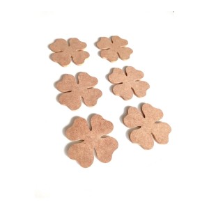 6'lı Mini Yonca Ham Mdf Boyanabilir 10 Cm