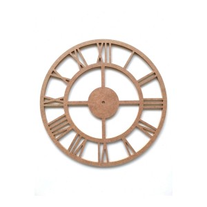 Roma Rakamlı Ham Mdf Boyanabilir Duvar Saati 40 Cm