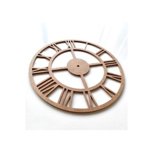 Roma Rakamlı Ham Mdf Boyanabilir Duvar Saati 40 Cm