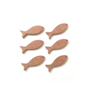 6'lı Mini Ince Balık Ham Mdf Boyanabilir