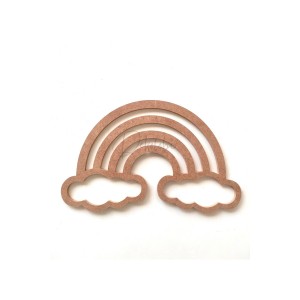 Gökkuşağı Bulut Kasnak 32*20 Cm Ham Mdf Boyanabilir / Makrome Rafya Gökkuşağı Ahşap