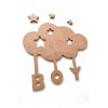 Bulut Boy Erkek Model Dekorasyon Obje Ham Mdf Boyanabilir Çocuk Odası Bulut