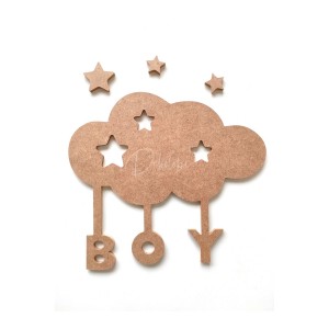 Bulut Boy Erkek Model Dekorasyon Obje Ham Mdf Boyanabilir Çocuk Odası Bulut