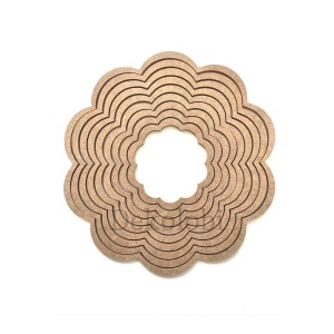 9'lu Papatya Kasnak Seti / Ham Mdf Düş Kapanı / Makrome Kasnak 30 Cm