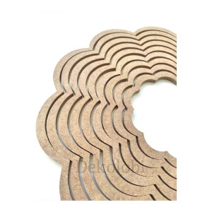 9'lu Papatya Kasnak Seti / Ham Mdf Düş Kapanı / Makrome Kasnak 30 Cm