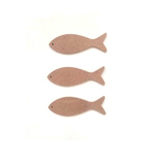 3'lü 14 Cm Ince Balık Seti Ham Mdf Boyanabilir / 6 Mm Kalınlık